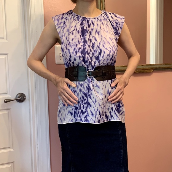 GAP Tops - Cotton Silk Blend Short Sleeved Purple Blouse NWT